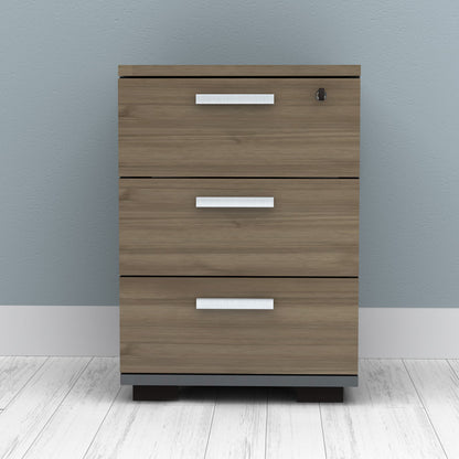 Συρταριέρα Γραφείου με Κλειδαριά Επαγγελματική Venturo Χρώμα Ανθρακί - Καρυδί 39x40x57