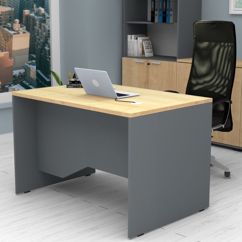 Γραφείο Επαγγελματικό Venturo Χρώμα Ανθρακί - Φυσικό Οξιάς 120x80x75