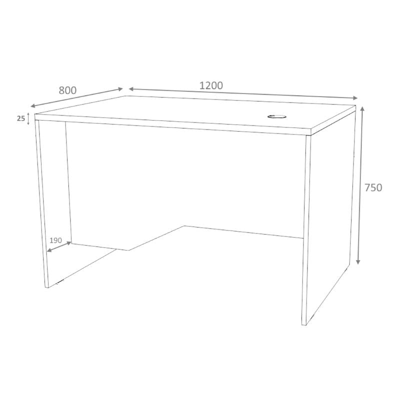 Γραφείο Επαγγελματικό Venturo Χρώμα Ανθρακί - Φυσικό Οξιάς 120x80x75