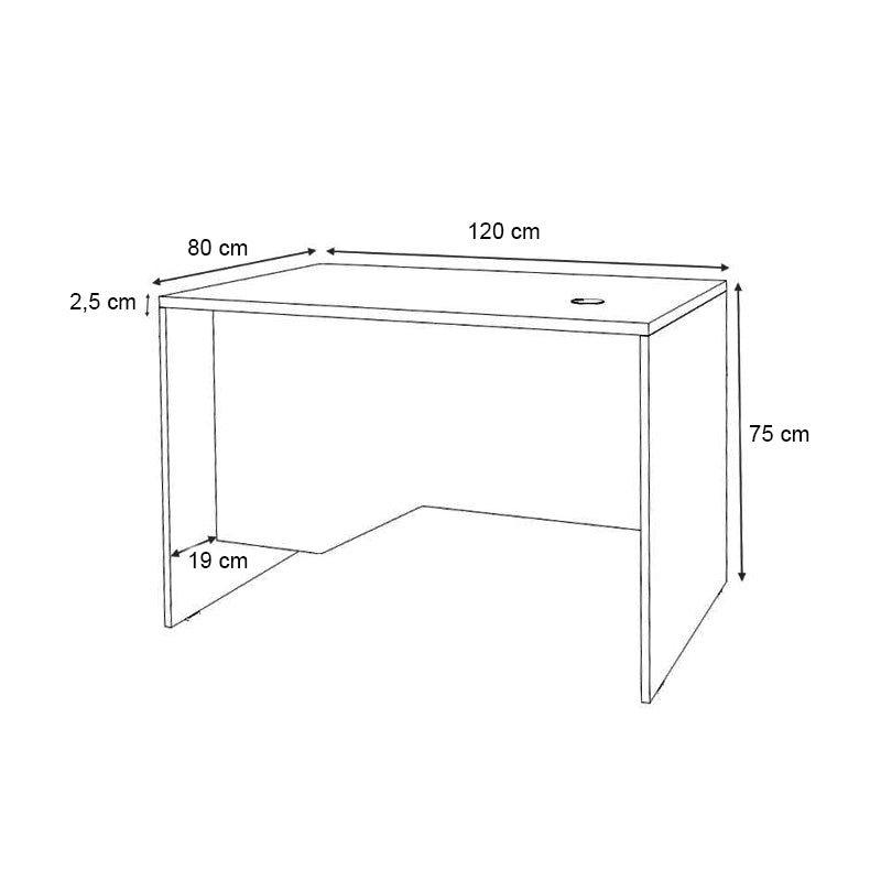 Γραφείο Επαγγελματικό Venturo Χρώμα Ανθρακί - Καρυδί 120x80x75
