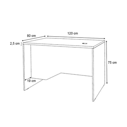 Γραφείο Επαγγελματικό Venturo Χρώμα Ανθρακί - Καρυδί 120x80x75