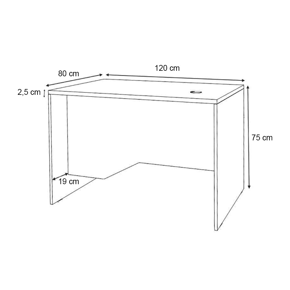 Γραφείο Επαγγελματικό Venturo Χρώμα Λευκό 120x80x75