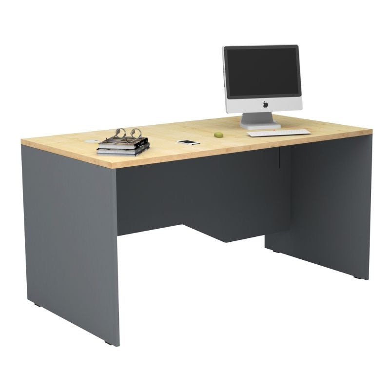 Γραφείο Επαγγελματικό Venturo Χρώμα Ανθρακί - Φυσικό Οξιάς 150x80x75