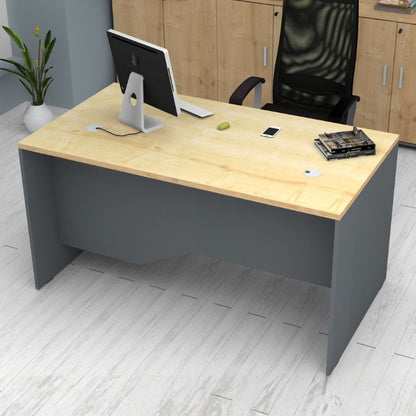 Γραφείο Επαγγελματικό Venturo Χρώμα Ανθρακί - Φυσικό Οξιάς 150x80x75