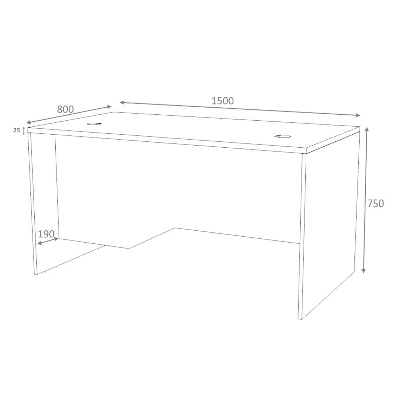 Γραφείο Επαγγελματικό Venturo Χρώμα Ανθρακί - Φυσικό Οξιάς 150x80x75