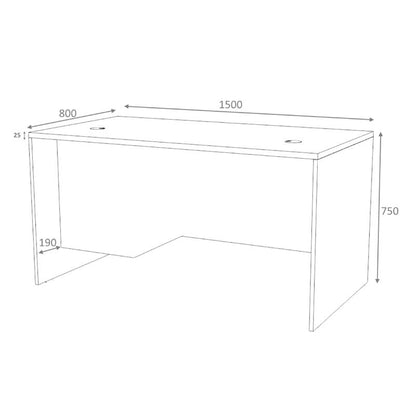 Γραφείο Επαγγελματικό Venturo Χρώμα Ανθρακί - Φυσικό Οξιάς 150x80x75