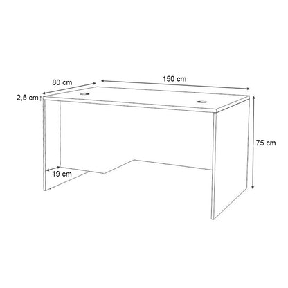 Γραφείο Επαγγελματικό Venturo Χρώμα Ανθρακί - Καρυδί 150x80x75