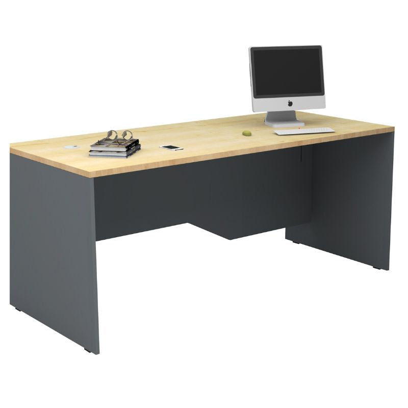 Γραφείο Επαγγελματικό Venturo Χρώμα Ανθρακί - Φυσικό Οξιάς 180x80x75