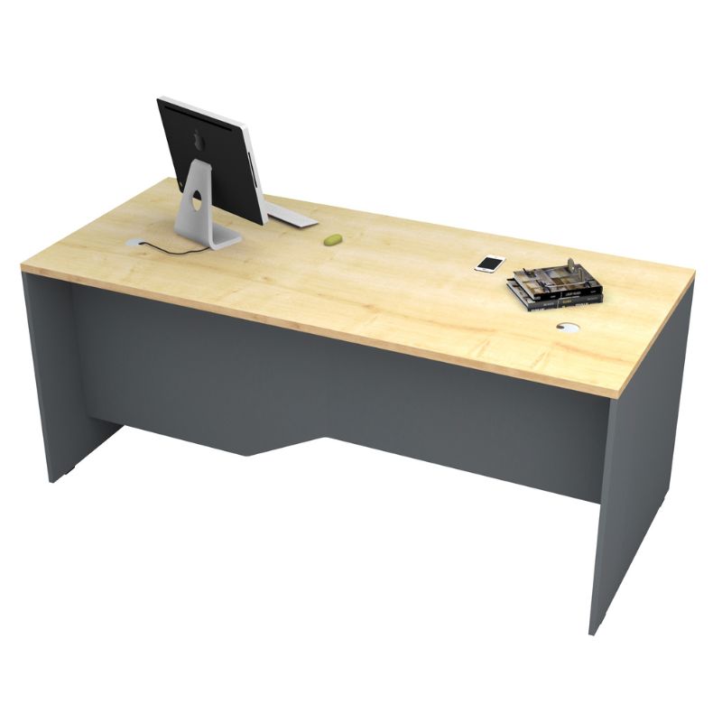 Γραφείο Επαγγελματικό Venturo Χρώμα Ανθρακί - Φυσικό Οξιάς 180x80x75