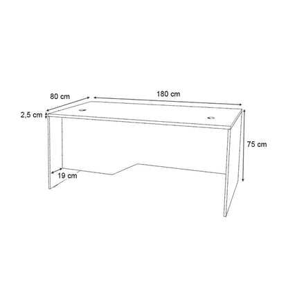 Γραφείο Επαγγελματικό Venturo Χρώμα Ανθρακί - Καρυδί 180x80x75