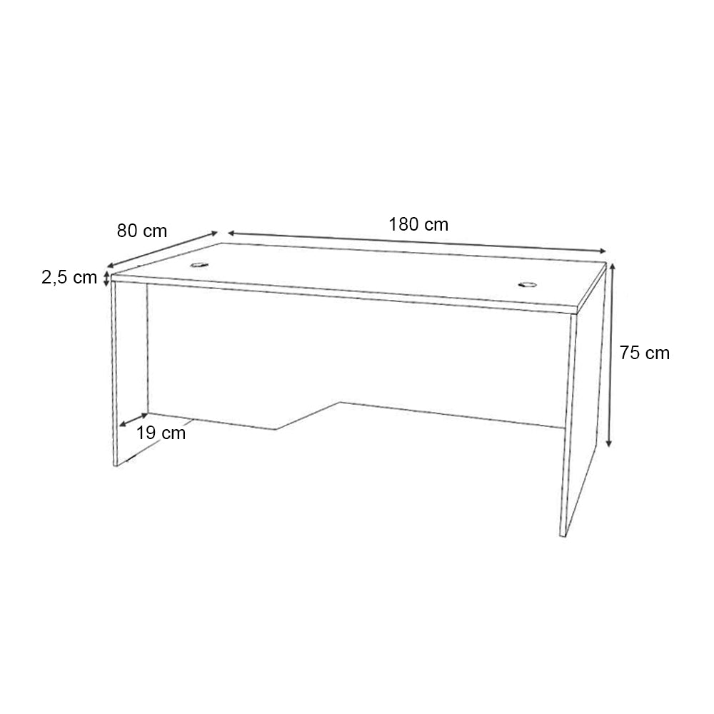 Γραφείο Επαγγελματικό Venturo Χρώμα Λευκό 180x80x75