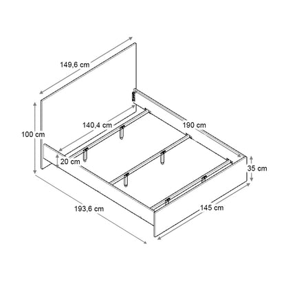 Κρεβάτι Troy Χρώμα Καρυδί 140x190εκ
