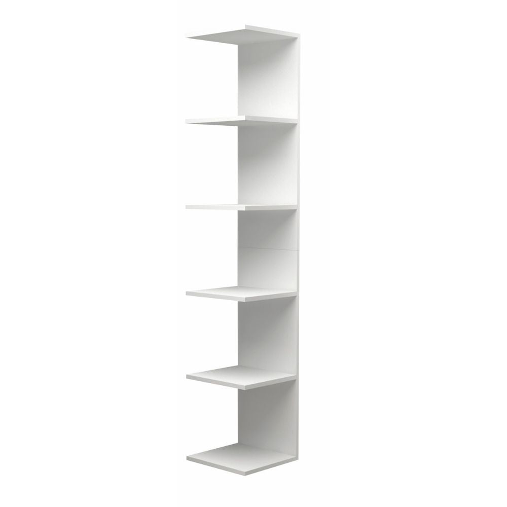 Bookshelf - Wall Shelf Silver Color White 34.6x31.5x180