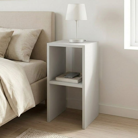 Bedside Table - End Table Smile White Color 30x30x60