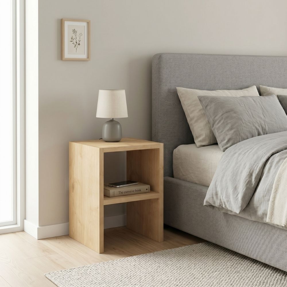 Κομοδίνο - Τραπεζάκι Βοηθητικό Smile Χρώμα Φυσικό Οξιάς 30x30x40