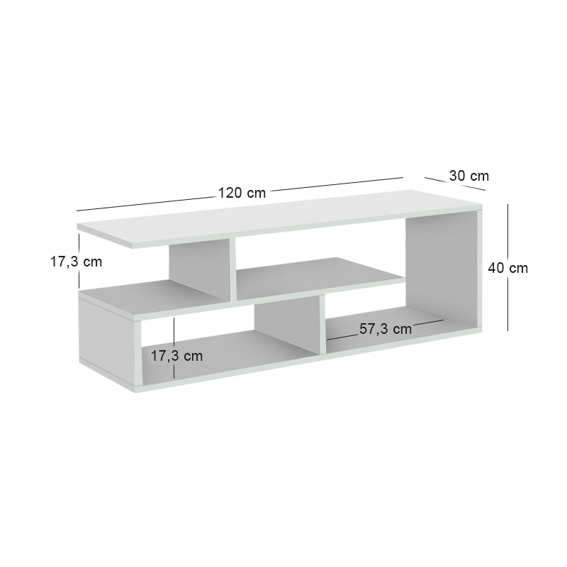 Έπιπλο Τηλεόρασης Forever Χρώμα Λευκό 120x30x40