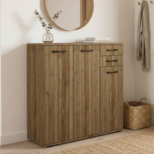 Shoe Cabinet - Infinity Wardrobe Walnut Color 108x35x108