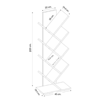 Βιβλιοθήκη Maxy Χρώμα Λευκό 45x26,4x120