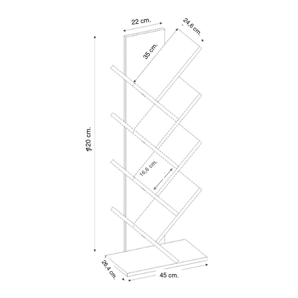 Βιβλιοθήκη Maxy Χρώμα Καρυδί 45x26,4x120