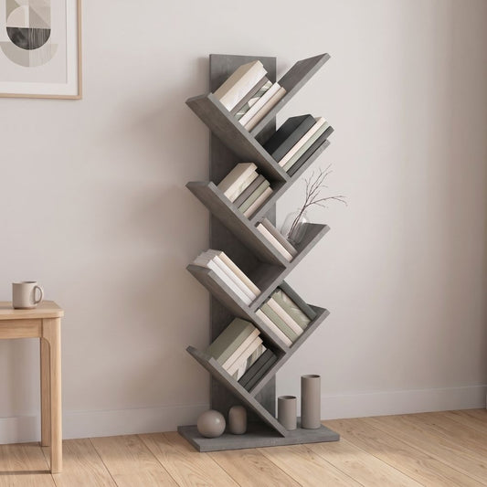 Βιβλιοθήκη Maxy Χρώμα Γκρι Σκυροδέματος 45x26,4x120