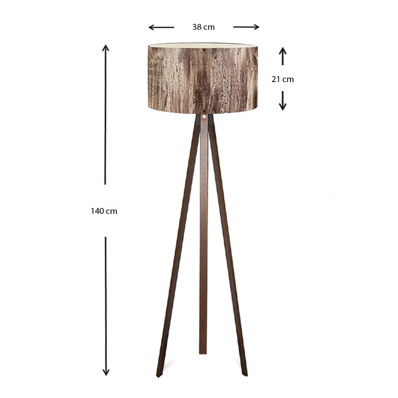 Φωτιστικό Δαπέδου Rosling MDF/Ύφασμα PVC Χρώμα Καρυδί/Καφέ 38x21x140