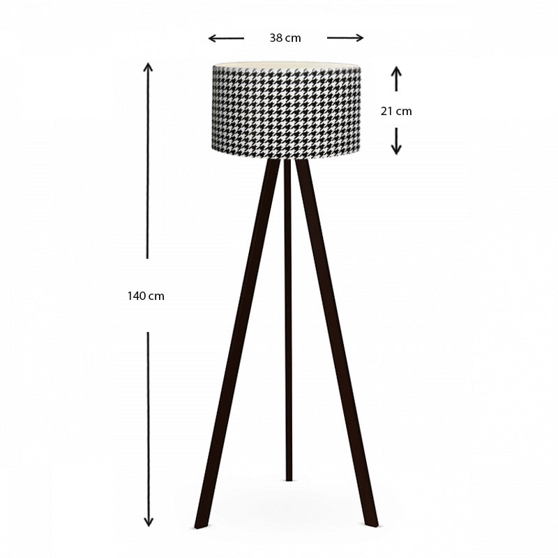 Φωτιστικό Δαπέδου Rosling MDF/Ύφασμα PVC Χρώμα Μαύρο/Ασπρόμαυρο 38x38x140