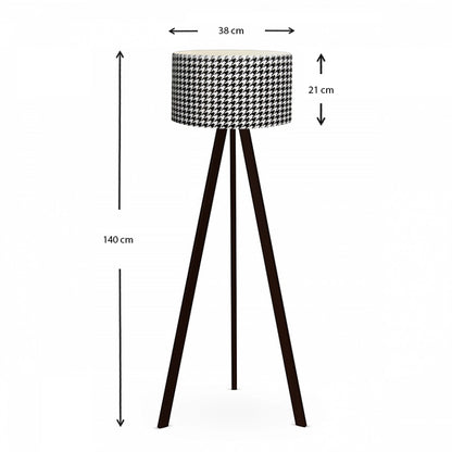 Φωτιστικό Δαπέδου Rosling MDF/Ύφασμα PVC Χρώμα Μαύρο/Ασπρόμαυρο 38X38X140