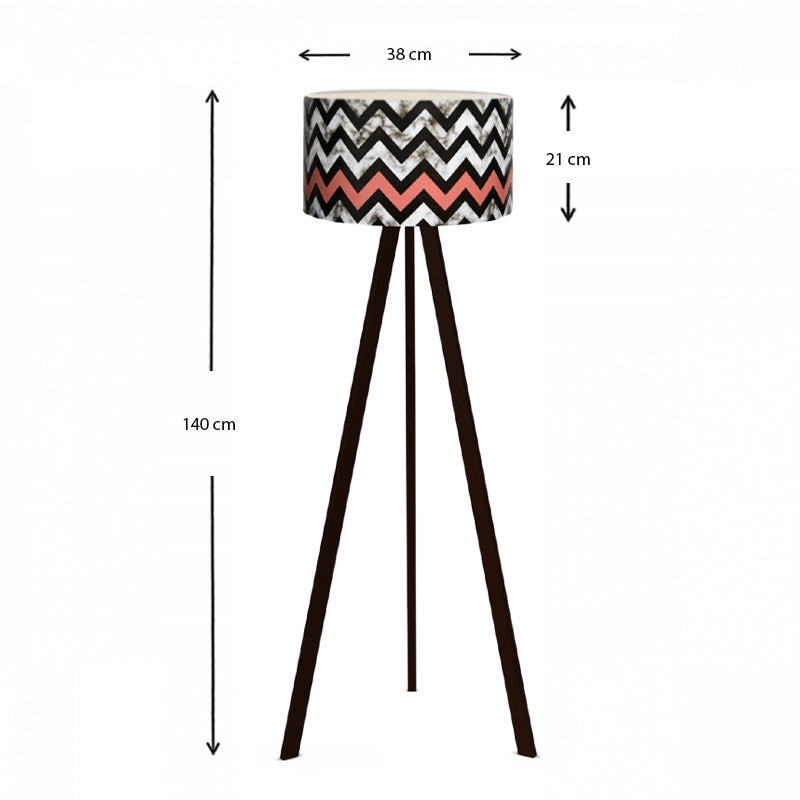 Φωτιστικό Δαπέδου Rosling MDF/Ύφασμα PVC Χρώμα Μαύρο/Πολύχρωμο 38X38X140