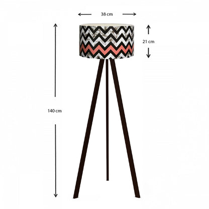 Φωτιστικό Δαπέδου Rosling MDF/Ύφασμα PVC Χρώμα Μαύρο/Πολύχρωμο 38x38x140