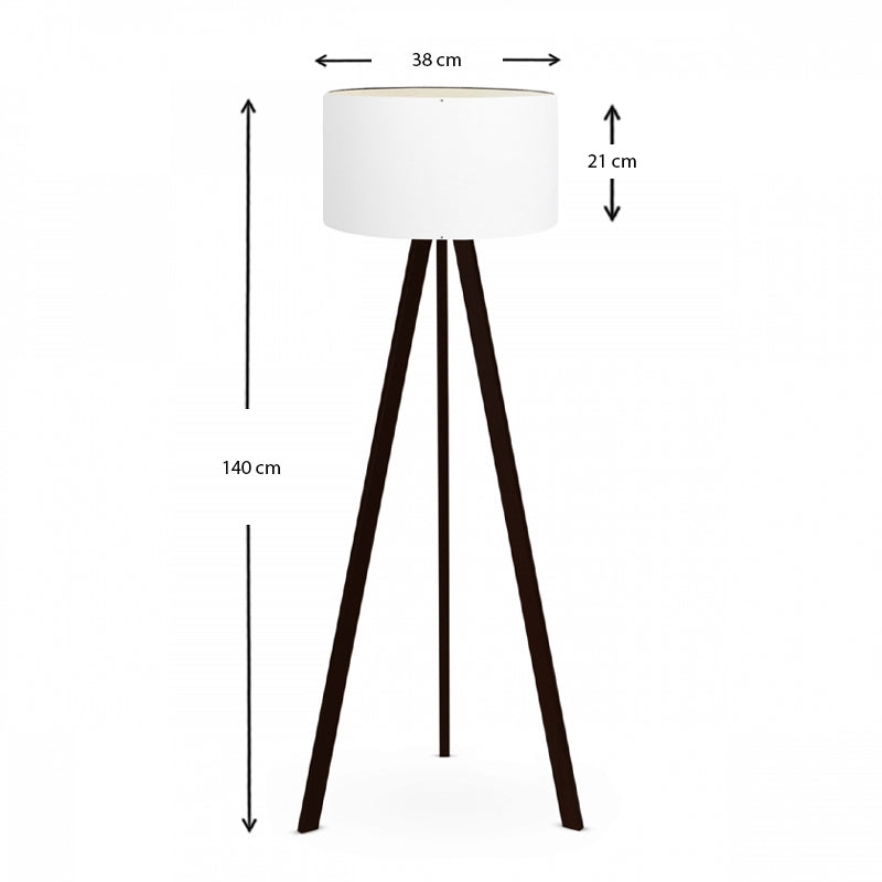 Φωτιστικό Δαπέδου Rosling MDF/Ύφασμα PVC Χρώμα Μαύρο - Λευκό 38X38X140