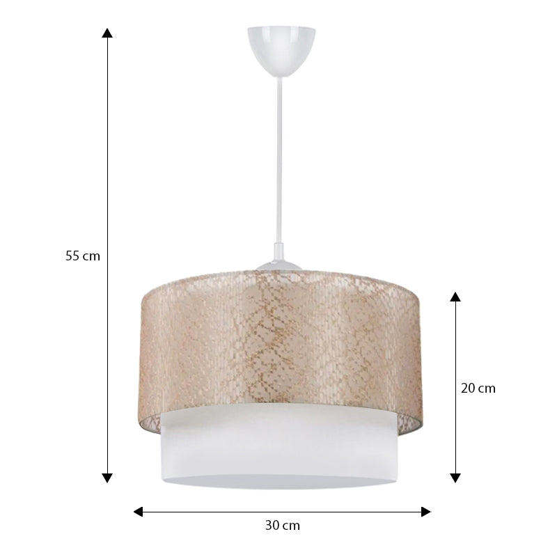 Φωτιστικό Οροφής Whitehouse Υφασμάτινο Μονόφωτο Χρώμα Χρυσό 30x20x55
