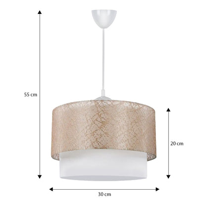 Φωτιστικό Οροφής Whitehouse Υφασμάτινο Μονόφωτο Χρώμα Χρυσό 30x20x55
