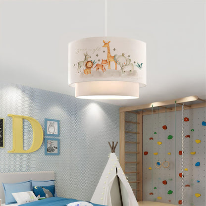 Φωτιστικό Οροφής Goofy Υφασμάτινο Μονόφωτο Με Χαριτωμένα Ζωάκια 30X20X70