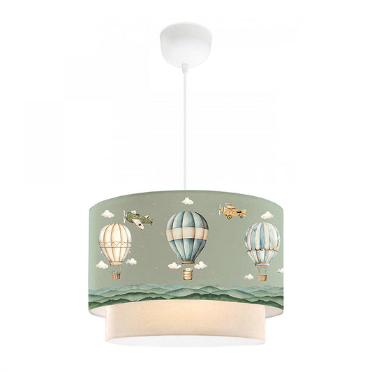 Φωτιστικό Οροφής Goofy Υφασμάτινο Μονόφωτο με Χαριτωμένα Αερόστατα 30x20x70