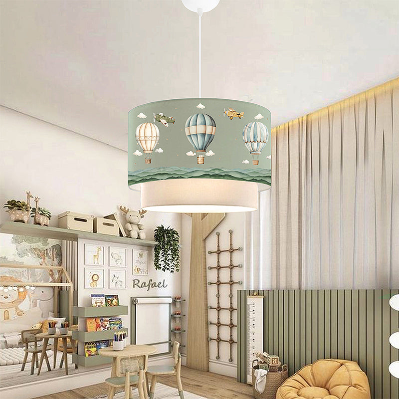 Φωτιστικό Οροφής Goofy Υφασμάτινο Μονόφωτο με Χαριτωμένα Αερόστατα 30x20x70