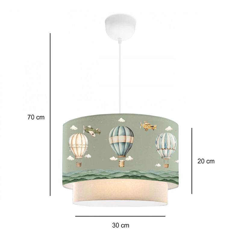 Φωτιστικό Οροφής Goofy Υφασμάτινο Μονόφωτο με Χαριτωμένα Αερόστατα 30x20x70
