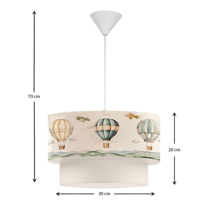 Φωτιστικό Οροφής Goofy Υφασμάτινο Μονόφωτο με Χαριτωμένα Αερόστατα 30x20x70