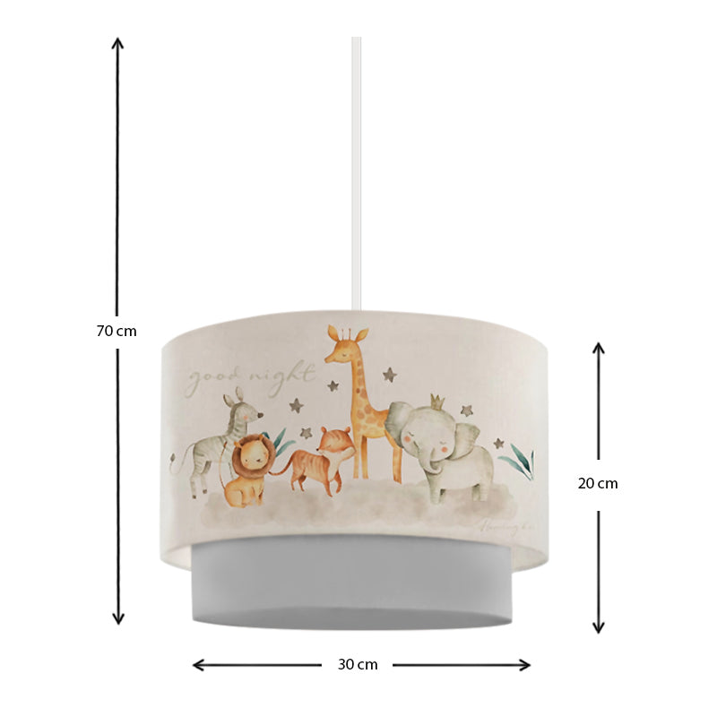 Φωτιστικό Οροφής Goofy Υφασμάτινο Μονόφωτο Με Χαριτωμένα Ζωάκια 30X20X70