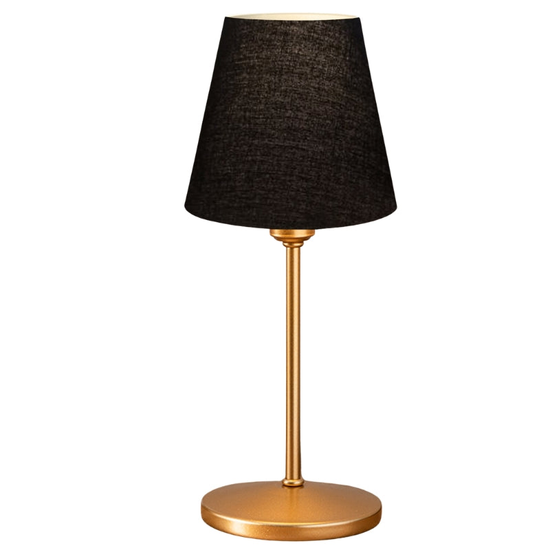 Φωτιστικό Επιτραπέζιο Santo E27 Ύφασμα PVC Χρώμα Μαύρο - Χρυσό Ø13x37