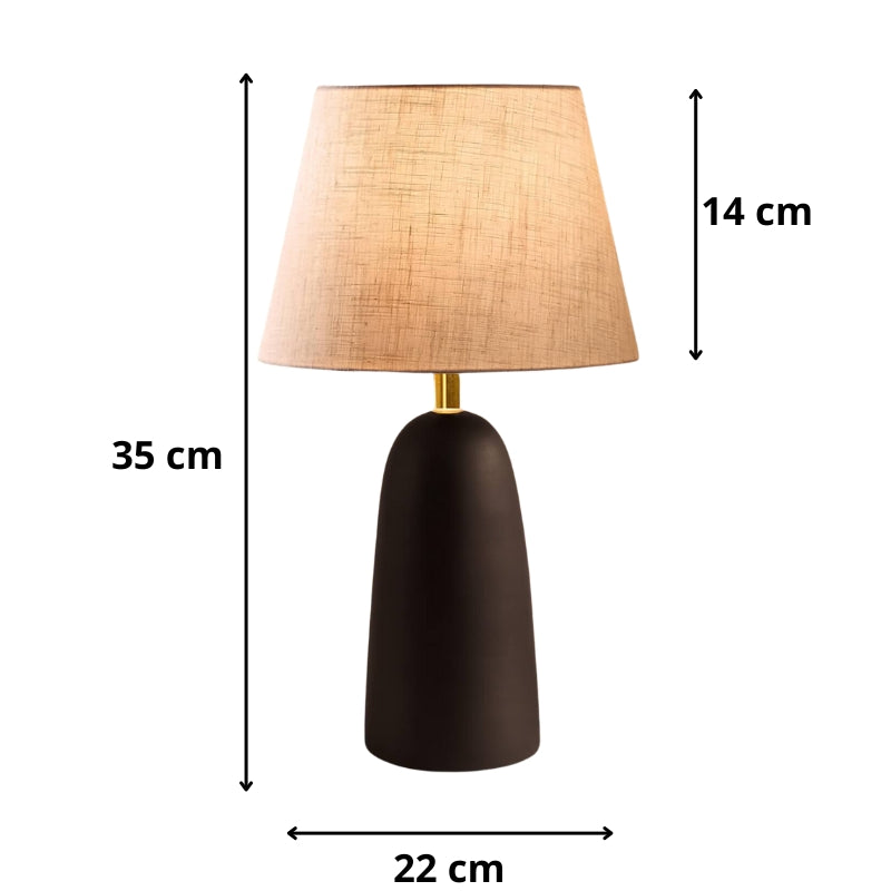 Φωτιστικό Επιτραπέζιο Odesa E27 Μεταλλικό - Ύφασμα PVC Χρώμα Μαύρο - Κρεμ Ø22x35