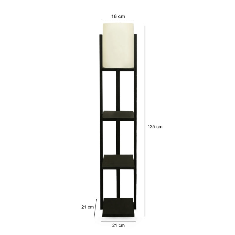 Φωτιστικό Δαπέδου Verma E27 MDF/Ύφασμα PVC Χρώμα Wenge - Κρεμ 21x21x135