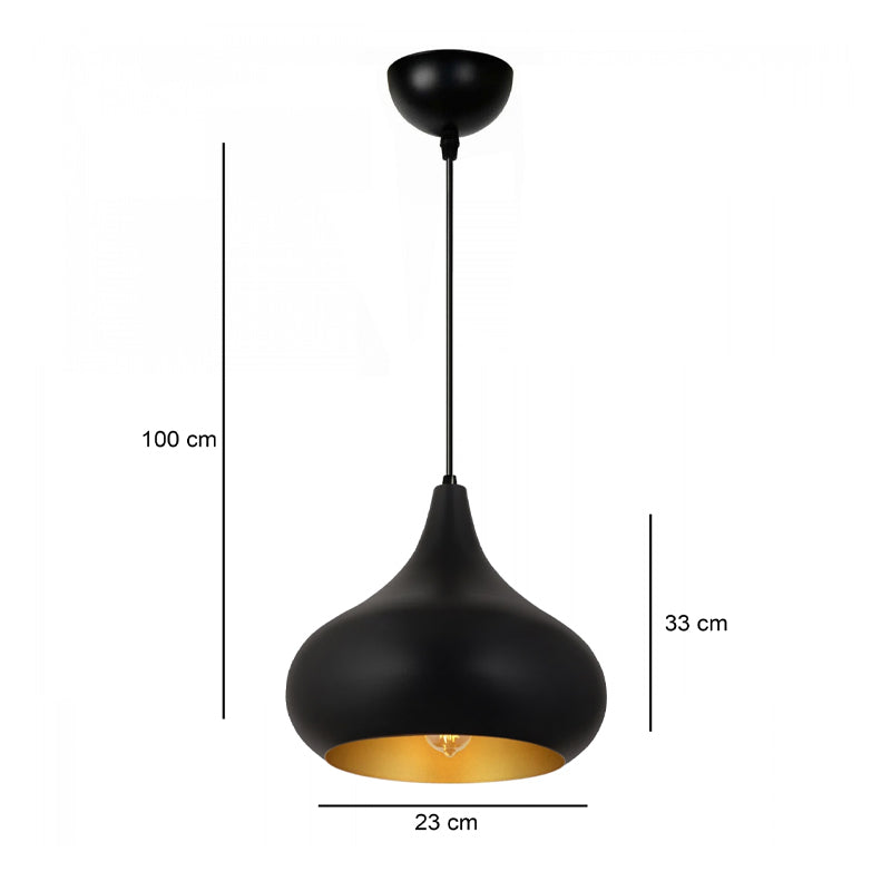 Φωτιστικό Οροφής Meril E27 Μεταλλικό Μονόφωτο Χρώμα Μαύρο Ø33x100