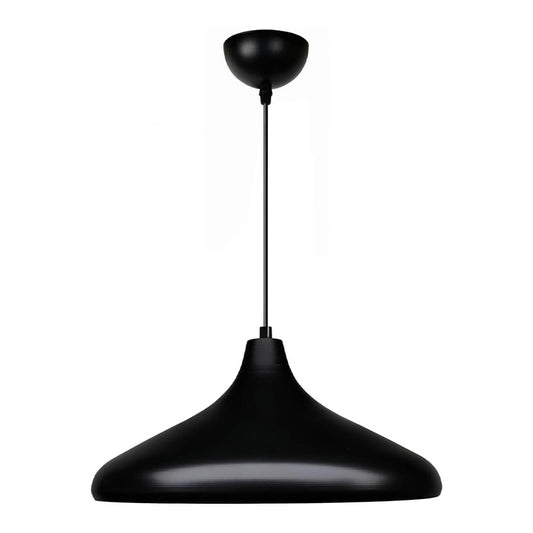 Φωτιστικό Οροφής Lela E27 Μεταλλικό Μονόφωτο Χρώμα Μαύρο Ø31x100