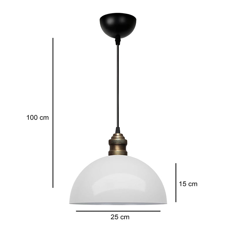 Φωτιστικό Οροφής Tomas E27 Μεταλλικό Μονόφωτο Χρώμα Λευκό Φ25x100