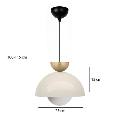 Φωτιστικό Οροφής Marilia E27 Μεταλλικό Μονόφωτο Χρώμα Λευκό Ø25x115