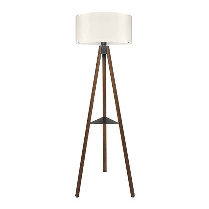 Φωτιστικό Δαπέδου Thomas E27 MDF/Ύφασμα PVC Χρώμα Καρυδί - Κρεμ 38x38x135