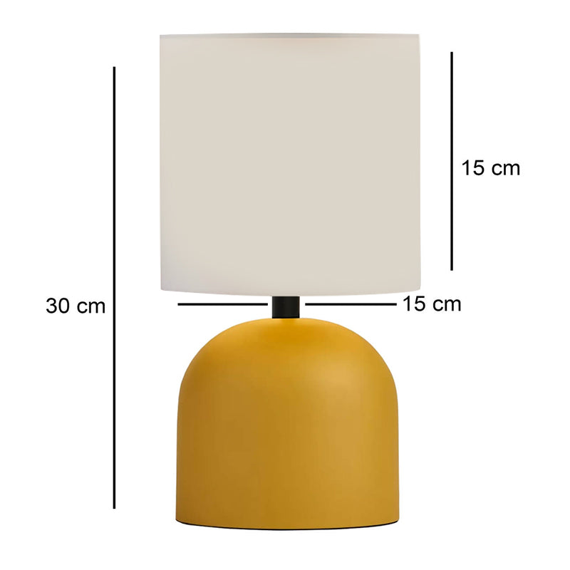 Φωτιστικό Επιτραπέζιο Nehora E27 Μεταλλικό - Ύφασμα PVC Χρώμα Κίτρινο - Κρεμ Φ15x30