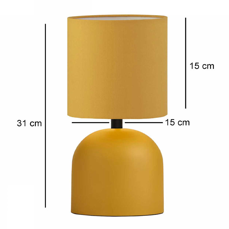 Φωτιστικό Επιτραπέζιο Nehora E27 Μεταλλικό - Ύφασμα PVC Χρώμα Κίτρινο Ø15x30