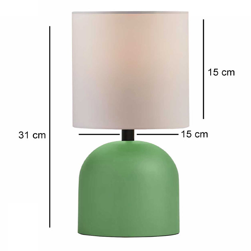 Φωτιστικό Επιτραπέζιο Nehora E27 Μεταλλικό - Ύφασμα PVC Χρώμα Πράσινο - Κρεμ Φ15x30