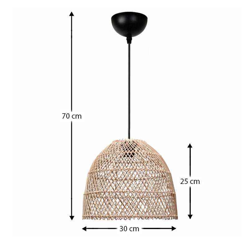 Φωτιστικό Οροφής Miota E27 από Μπαμπού Μονόφωτο Χρώμα Φυσικό Ø30x70